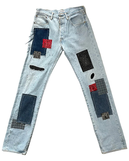 Levis 501 US custom indigo bandana W30