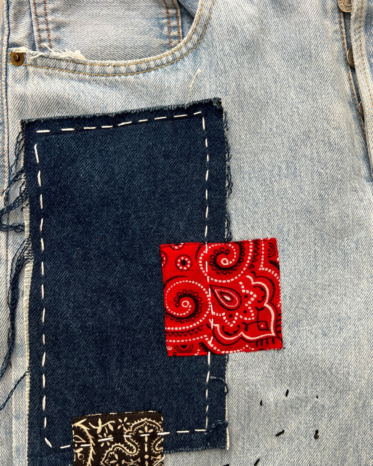 Levis 501 US custom indigo bandana W30