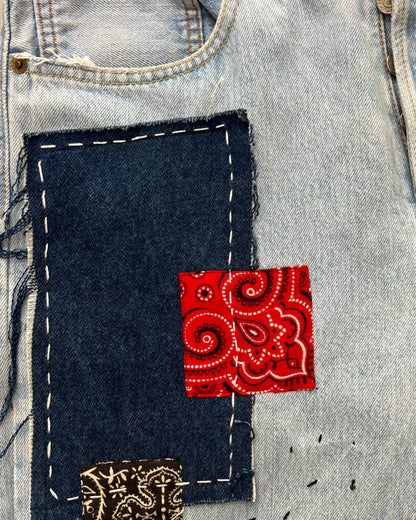 Levis 501 US custom indigo bandana W30