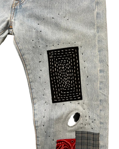 Levis 501 US custom indigo bandana W30