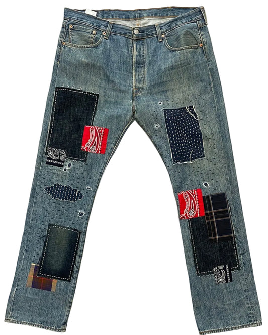 Levis 501 US custom indigo bandana W40