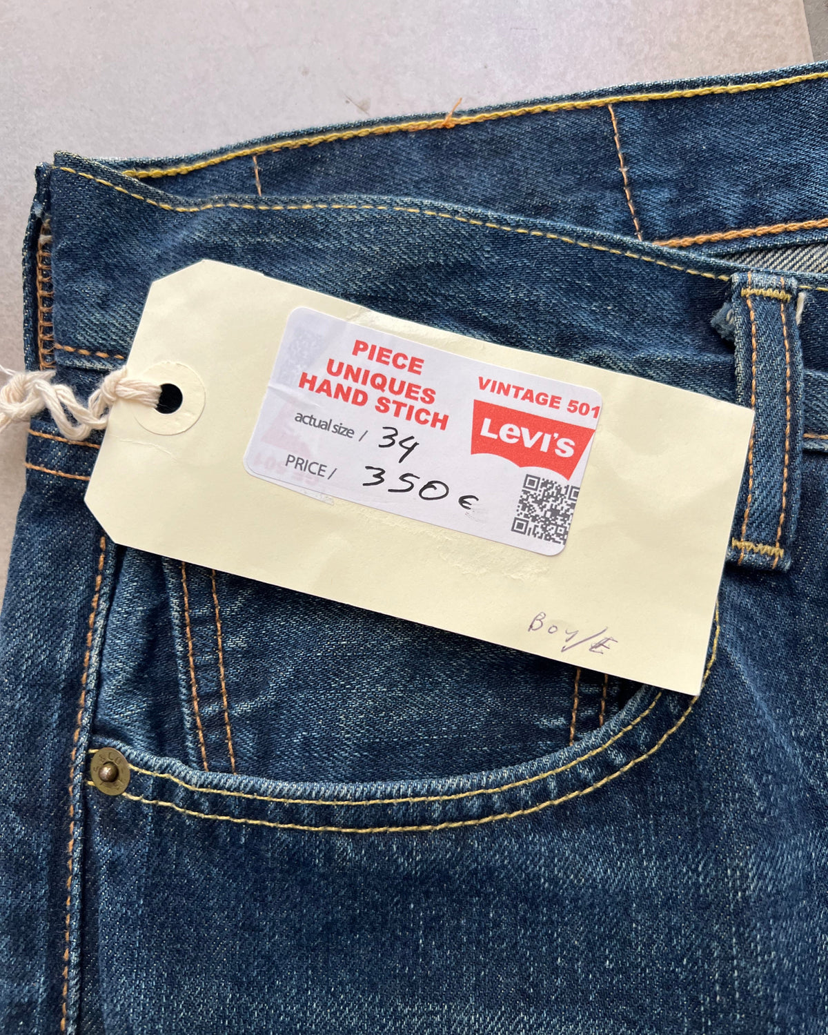 Levis 501 US custom indigo bandana W34