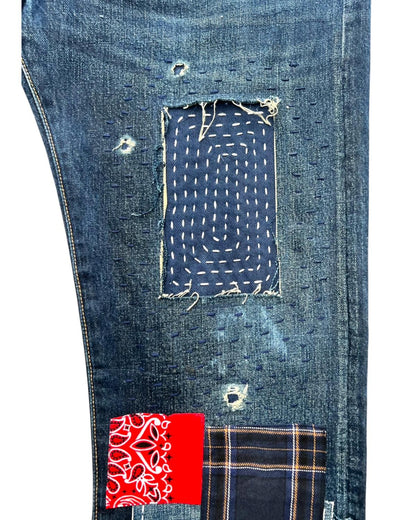 Levis 501 US custom indigo bandana W34