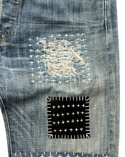 Levis 501 US custom indigo sashiko boro 32