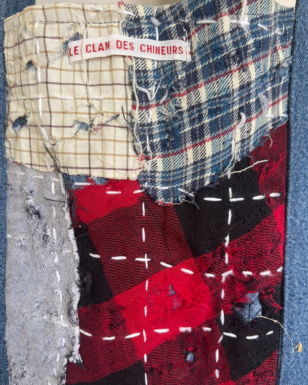 Sac Cabas Denim Vintage Madras