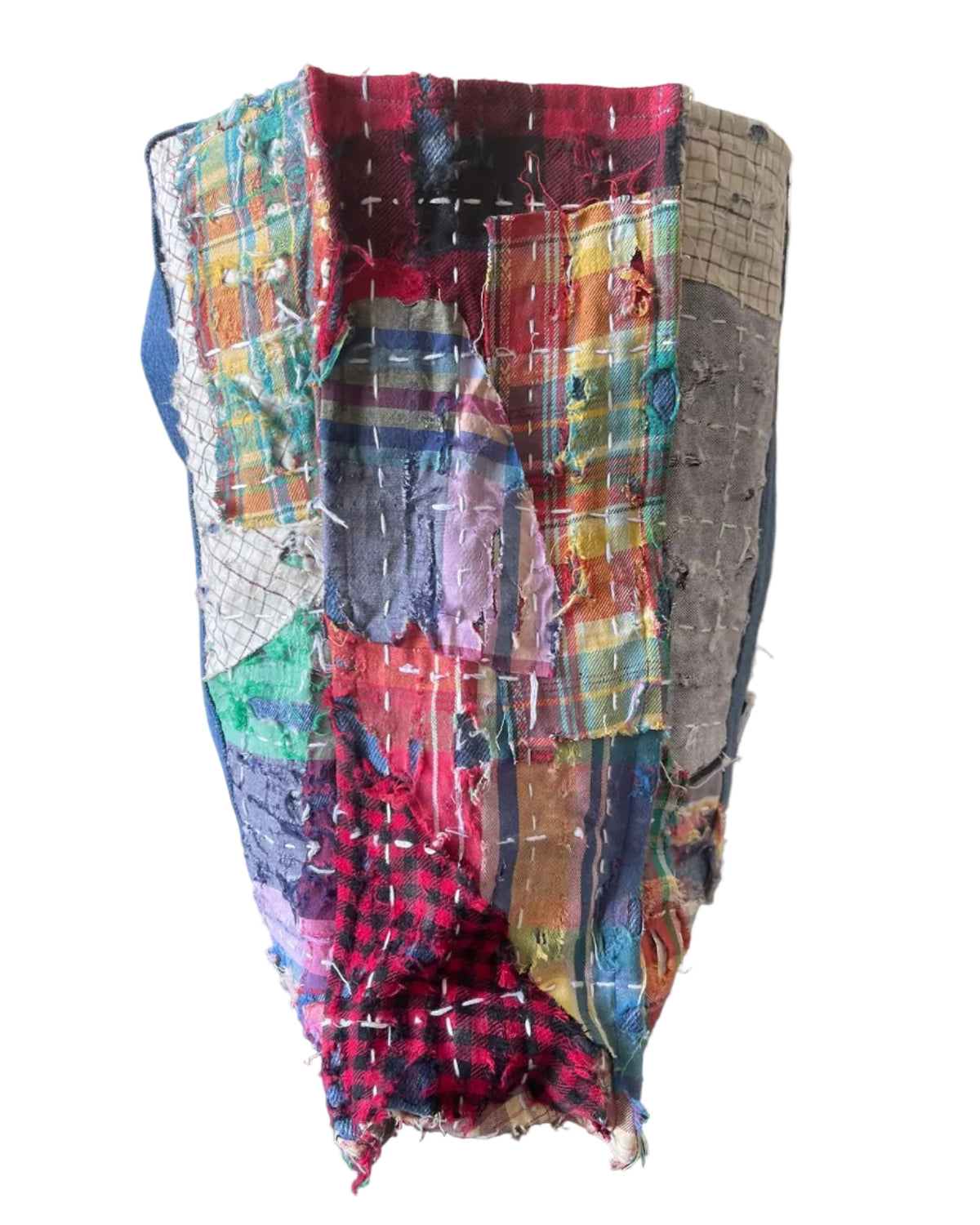 Sac Cabas Denim Vintage Madras